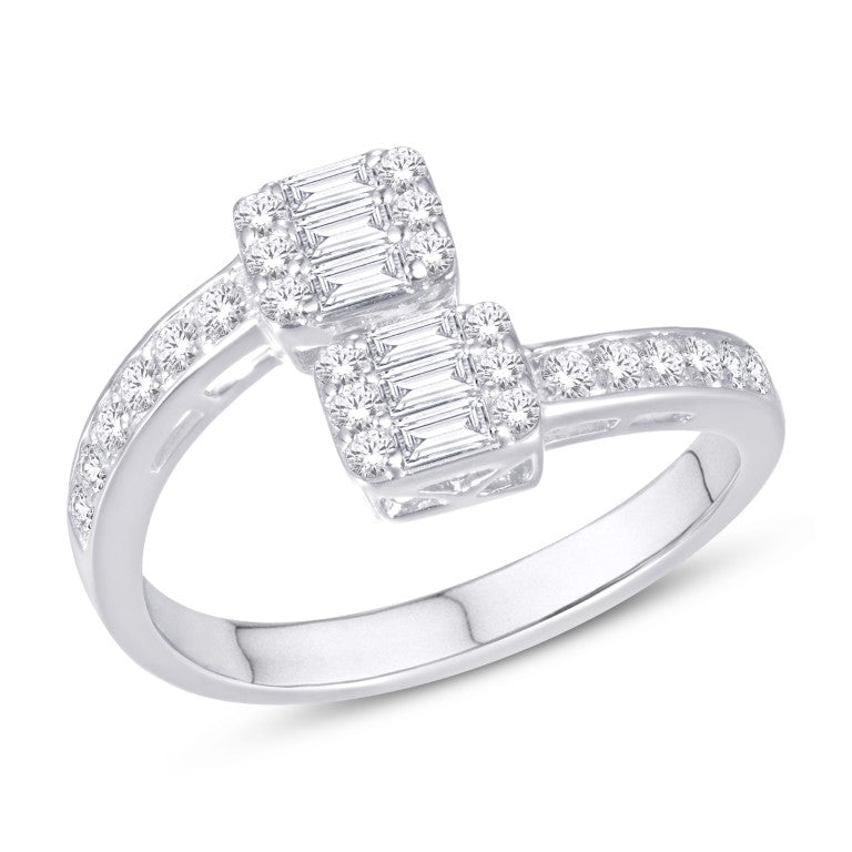 10 Karat White Gold 0.50 Carat Diamonds Bypass Ladies Band-0725929-WG