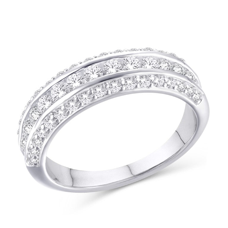 10 Karat White Gold 1.00 Carat Diamonds Classic Ladies Band-0726009-WG
