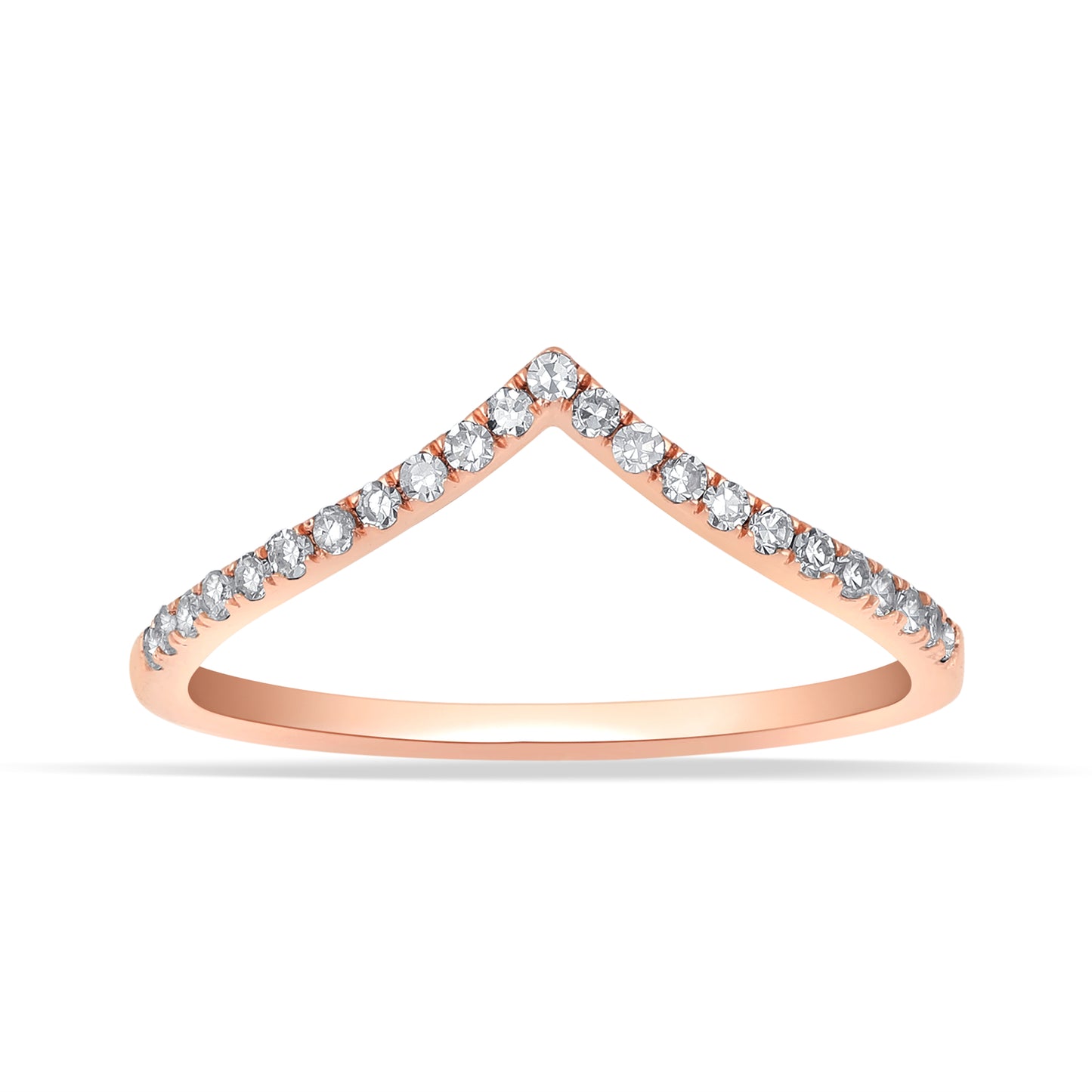 10 Karat Rose Gold 0.14 Carat Diamonds Fashion Ladies Band-0750006-RG