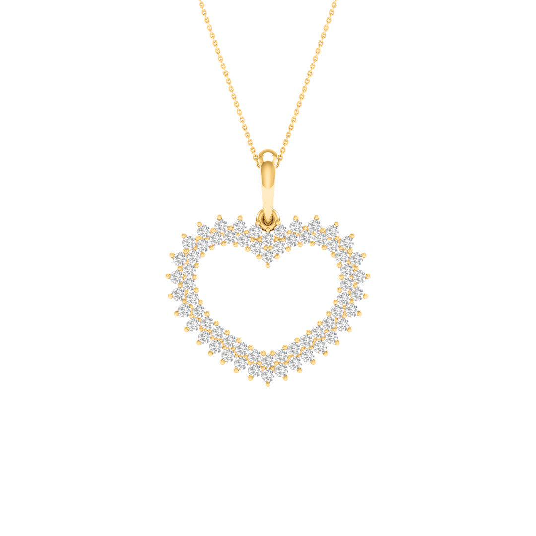 10 Karat Yellow Gold 0.20 Carat Diamonds Heart Pendant-0827946-YG
