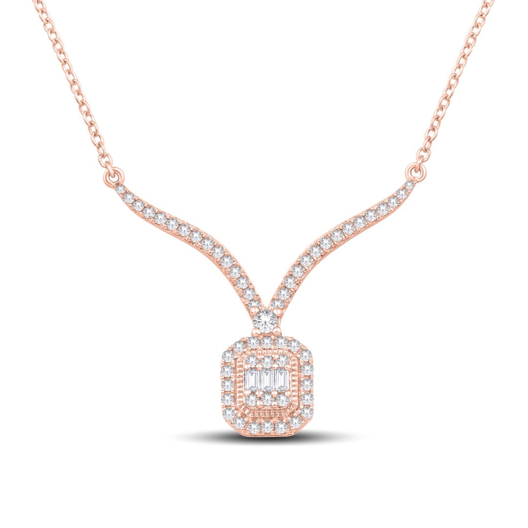 14 Karat Rose Gold 0.50 Carat Diamonds Cushion Pendant-0832079-RG