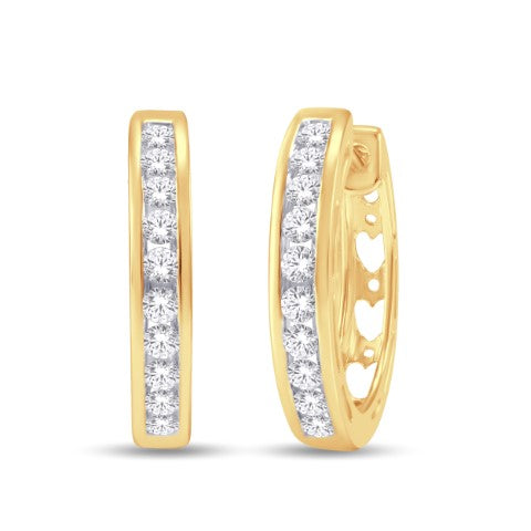 10 Karat Yellow Gold 0.50 Carat Diamonds Classic Hoops-0925137-YG
