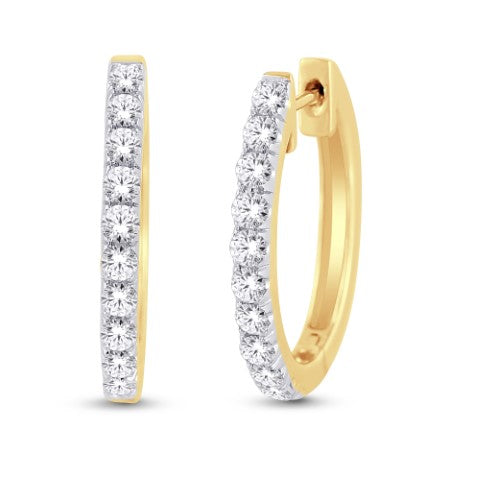 10 Karat Yellow Gold 0.25 Carat Diamonds Classic Hoops-0925169-YG
