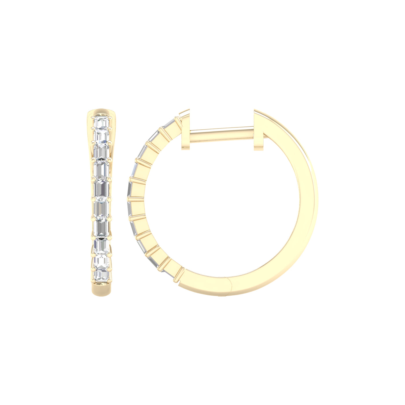 10 Karat Yellow Gold 0.25 Carat Diamonds Classic Hoops-0927807-YG