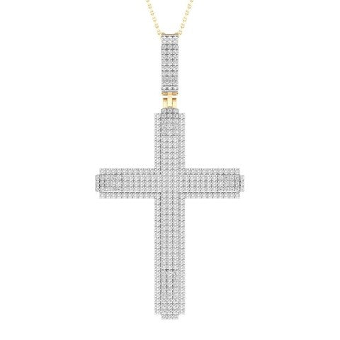 10 Karat Yellow Gold 1.00 Carat Diamonds Latin Cross HipHop Pendant-1027119-YG