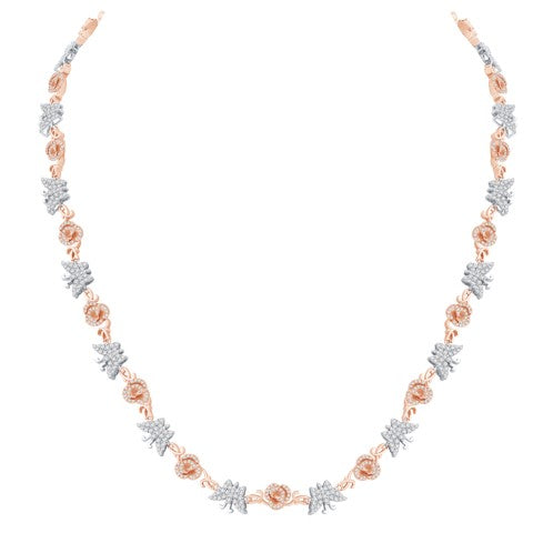10 Karat Two-Tone (White and Rose) Gold 4.70 Carat Diamonds Butterfly Chain-1432071-WR