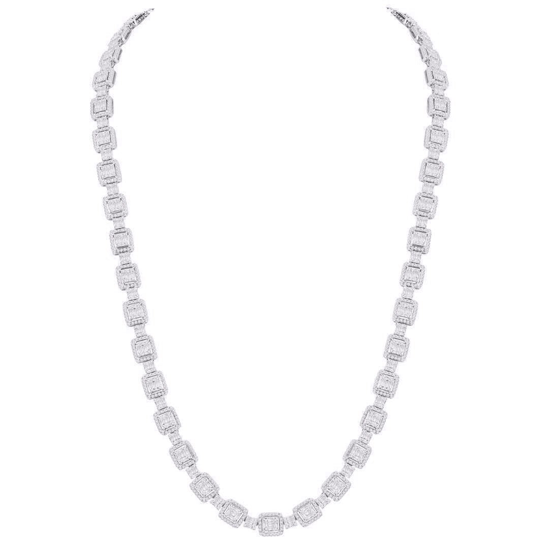 10 Karat White Gold 11.00 Carat Diamonds Fashion Chain-1432075-WG