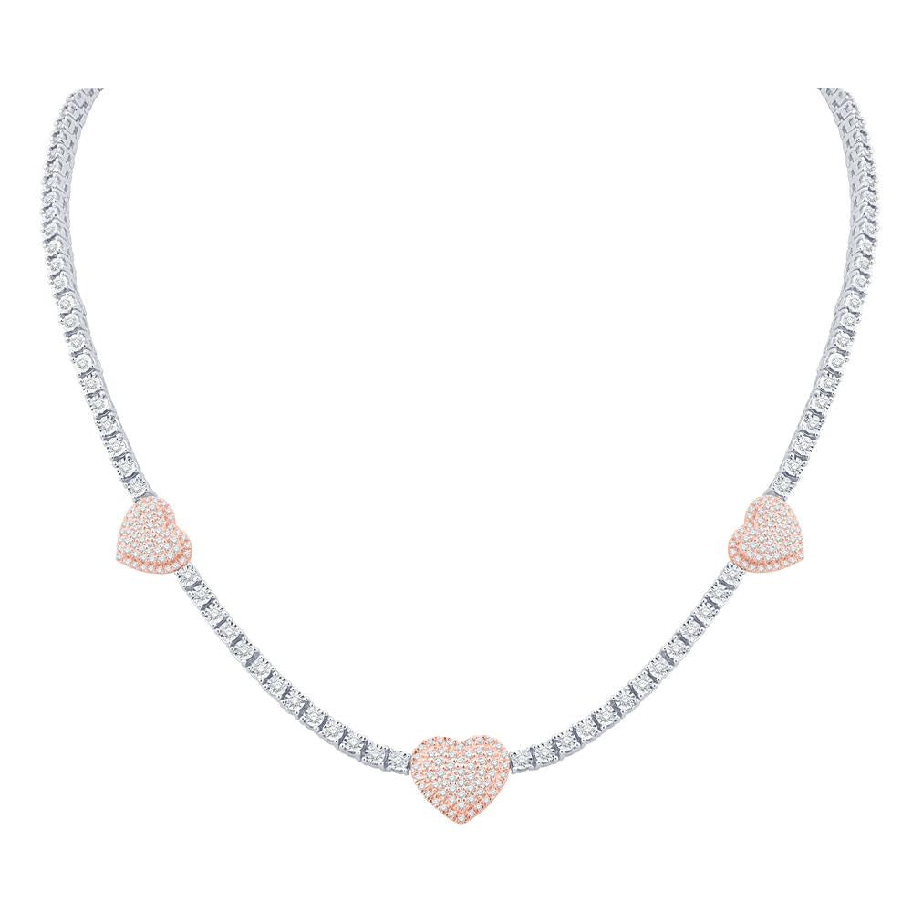 10 Karat White Gold 3.00 Carat Diamonds Heart Necklace-1432093-WG