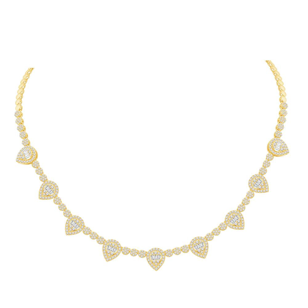 10 Karat Yellow Gold 3.47 Carat Diamonds Pear Necklace-1432104-YG