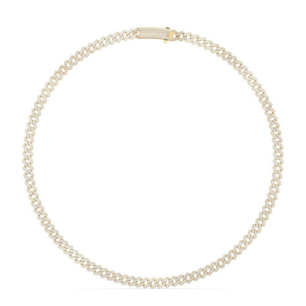 10 Karat Yellow Gold 10.00 Carat Diamonds Cuban Link Chain-1440001-YG