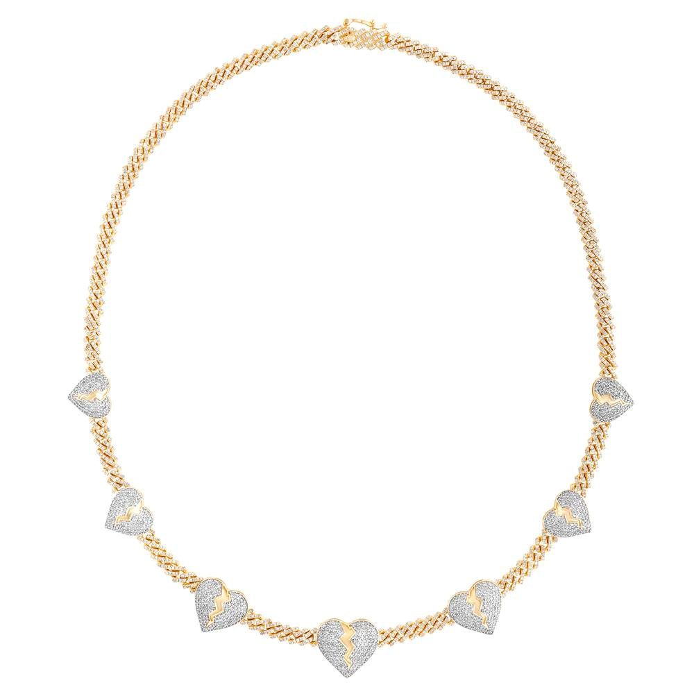 10 Karat Two-Tone (White and Yellow) Gold 4.15 Carat Diamonds Heart Necklace-1460004-WY