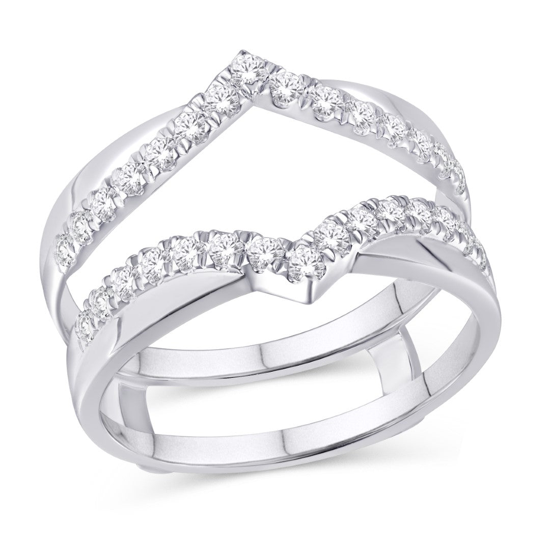 10 Karat White Gold 0.50 Carat Diamonds Wedding Wrap Ring Enhancer Ladies Band-2025037-WG