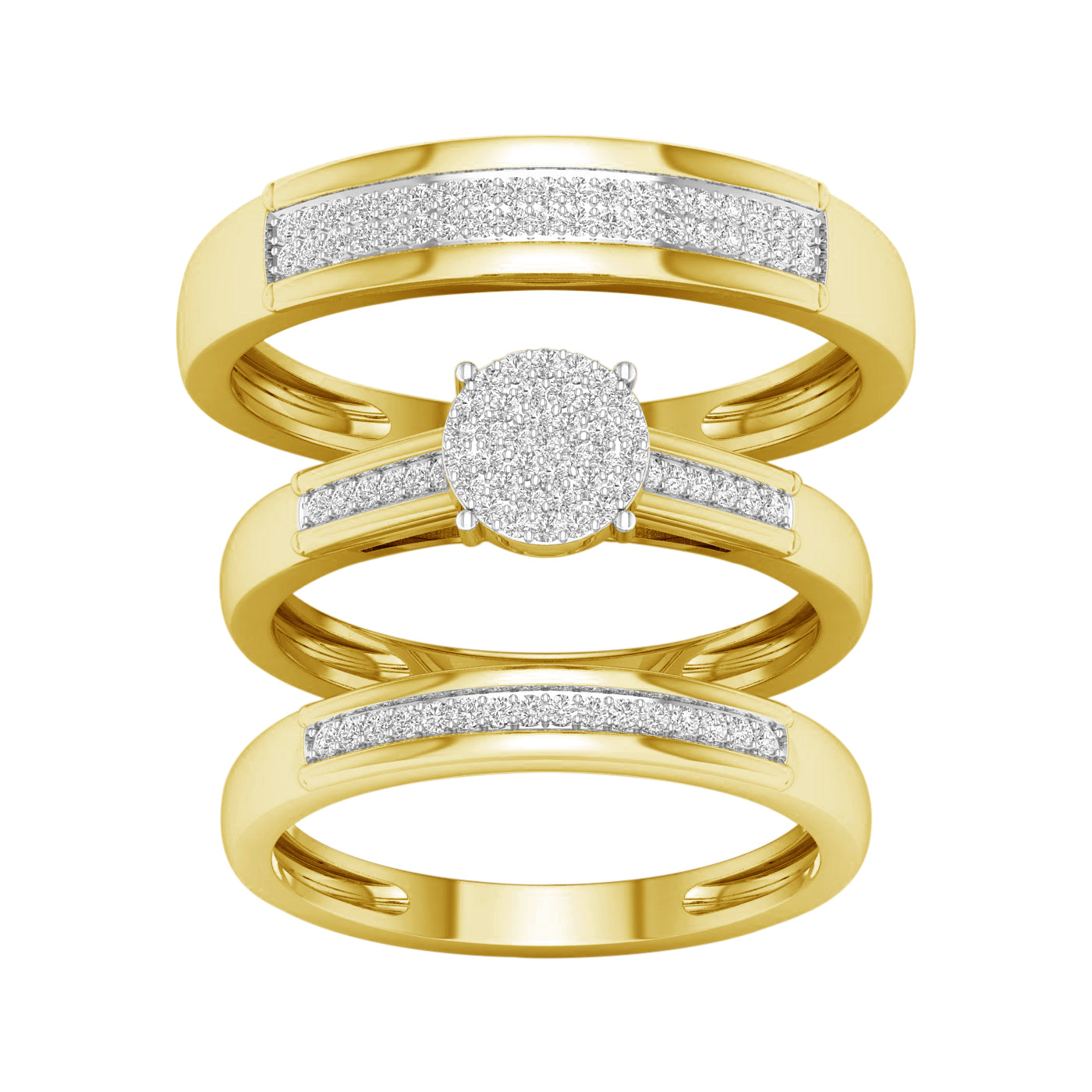 10K 0.33CT DIAM TRIO SET