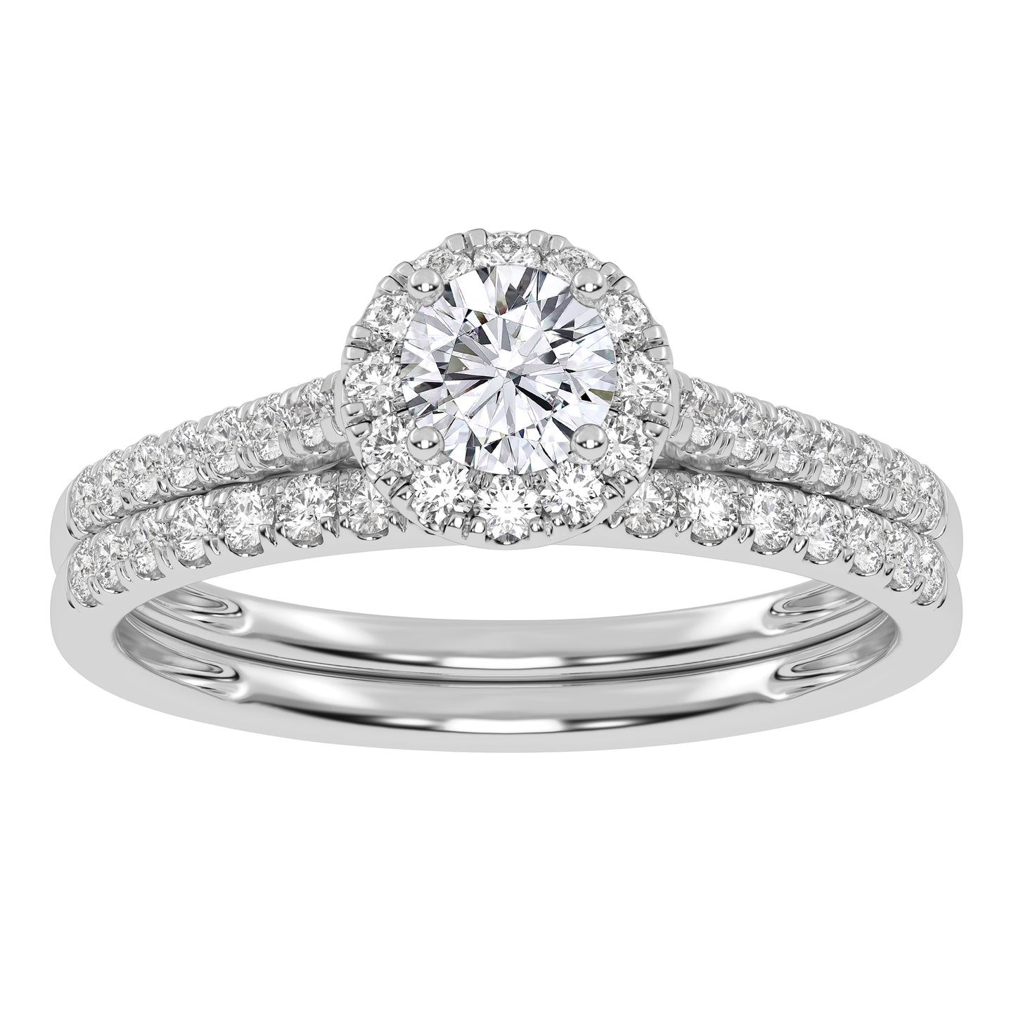 10K 0.50CT Certified Lab-Grown Diamond Bridal Set