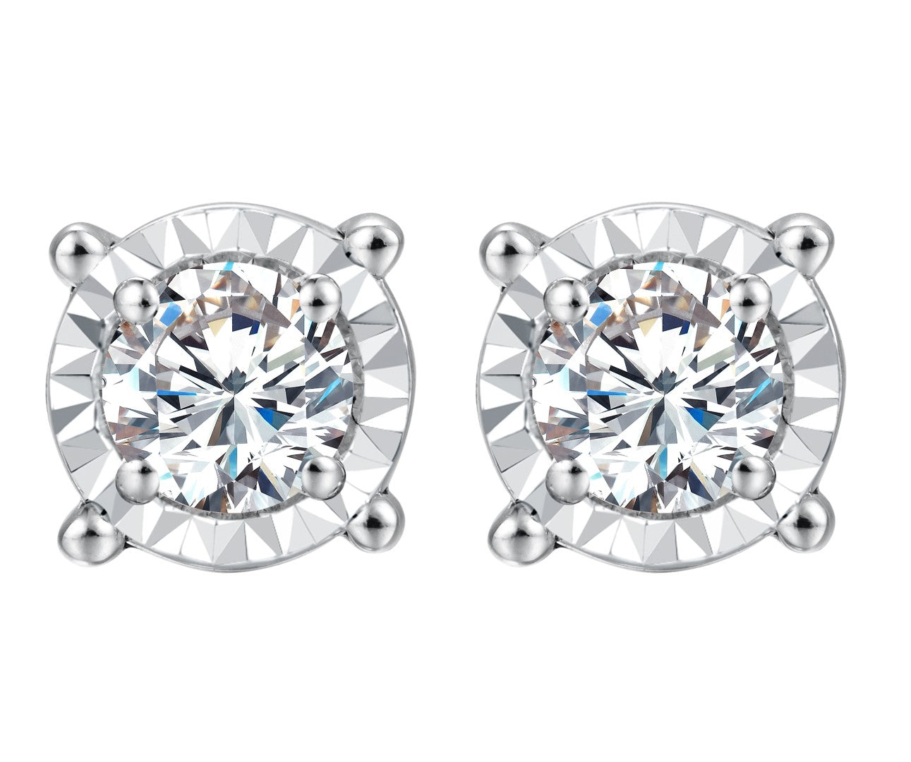 14 Karat Yellow Gold 0.50 Carat Diamonds Round Earrings-0128011-YG