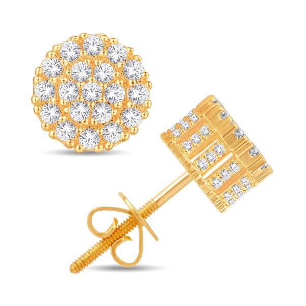 10 Karat All Yellow Gold 0.75 Carat Diamonds Round Earrings-0126049-ALY