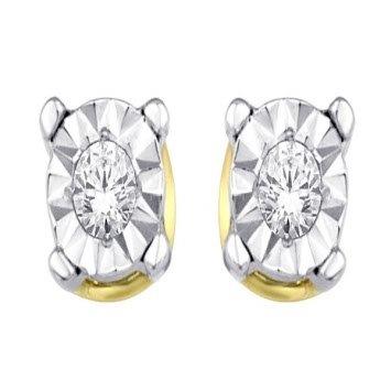 10 Karat Yellow Gold 0.06 Carat Diamonds Round Earrings-0129050-YG