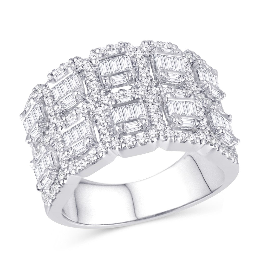 10 Karat White Gold 2.00 Carat Diamonds Fashion Men's Ring-0325894-WG