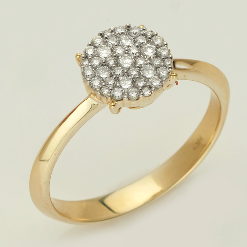 14KY 0.35CTW DIAMOND ROUND DISC SHAPE LADIES RING