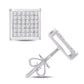 10 Karat White Gold 0.05 Carat Diamonds Square Earrings-0124101-WG
