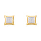 10 Karat Yellow Gold 0.10 Carat Diamonds Square Earrings-0124202-YG