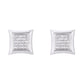 10 Karat White Gold 0.25 Carat Diamonds Square Earrings-0124204-WG
