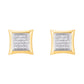 10 Karat Yellow Gold 0.33 Carat Diamonds Square Earrings-0124205-YG