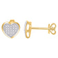 10 Karat Yellow Gold 0.10 Carat Diamonds Heart Earrings-0124302-YG