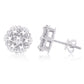 10 Karat White Gold 0.75 Carat Diamonds Flower Earrings-0125667-WG