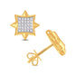 10 Karat Yellow Gold 0.14 Carat Diamonds Star Earrings-0125746-YG