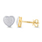 10 Karat Two-tone (Yellow and White) Gold 0.13 Carat Diamonds Heart Earrings-0125903-YW