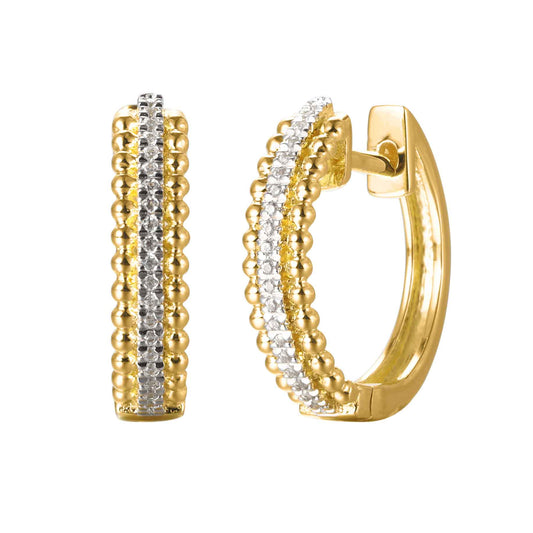 10 Karat Yellow Gold 0.07 Carat Diamonds Classic Hoops-0125955-YG