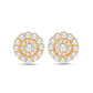 10 Karat All Yellow Gold 0.50 Carat Diamonds Circle Cluster Halo Earrings-0125991-ALY