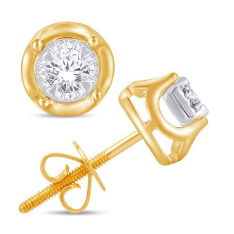 10 Karat Yellow Gold 0.17 Carat Diamonds Round Earrings-0126088-YG