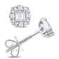 14 Karat White Gold 0.25 Carat Diamonds Round Earrings-0126218-WG