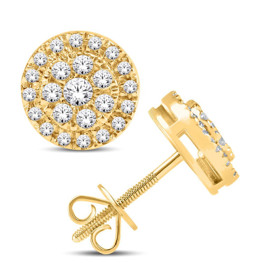 10 Karat All Yellow Gold 0.25 Carat Diamonds Round Stud Earrings-0126227-ALY