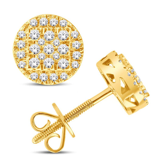 10 Karat All Yellow Gold 0.25 Carat Diamonds Round Earrings-0126230-ALY