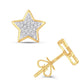 10 Karat Yellow Gold 0.10 Carat Diamonds Star Earrings-0126772-YG