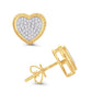 10 Karat Yellow Gold 0.25 Carat Diamonds Heart Earrings-0126774-YG