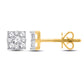 14 Karat Yellow Gold 0.33 Carat Diamonds Square Earrings-0126924-YG