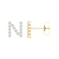 10 Karat Yellow Gold 0.25 Carat Diamonds Initial (N) Earrings-0127821-YG