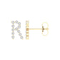 10 Karat Yellow Gold 0.25 Carat Diamonds Initial (R) Earrings-0127823-YG