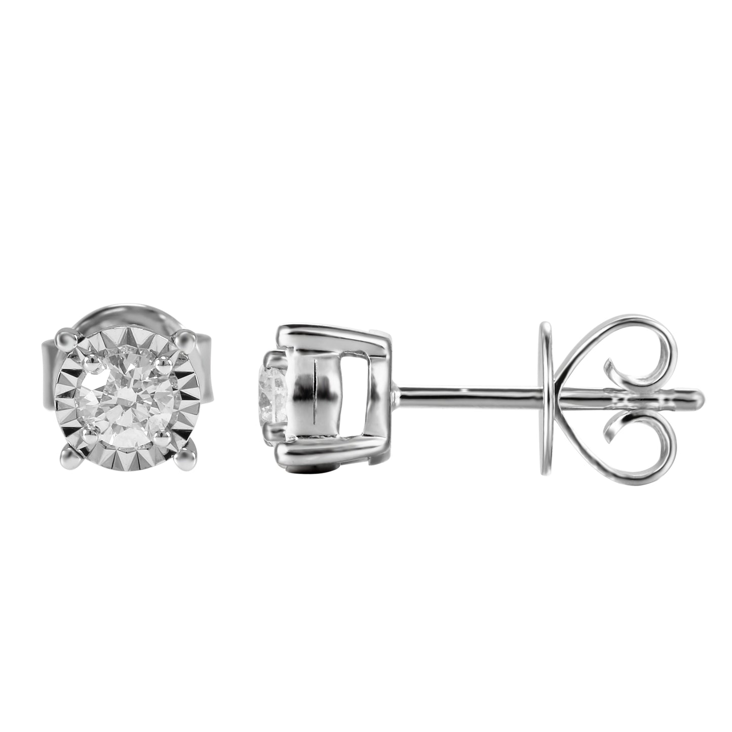 14 Karat White Gold 0.29 Carat Diamonds Stud Earrings-0128010-WG