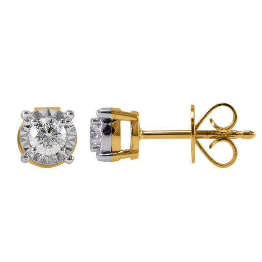 14 Karat Yellow Gold 0.29 Carat Diamonds Stud Earrings-0128010-YG