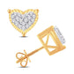 10 Karat Yellow Gold 0.12 Carat Diamonds Heart Earrings-0128053-YG