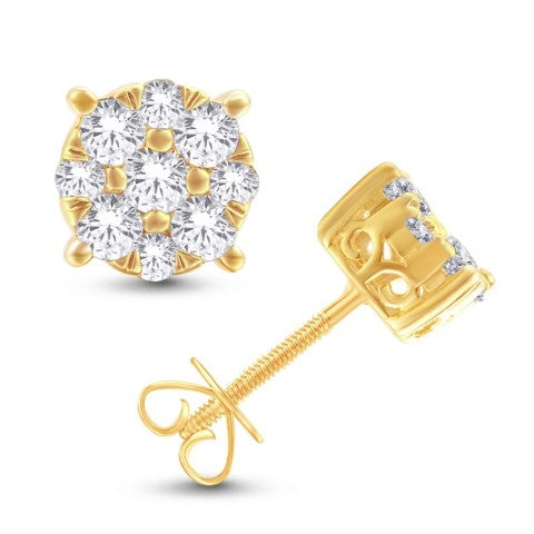 14 Karat All Yellow Gold 0.47 Carat Diamonds Earrings-0128096-ALY