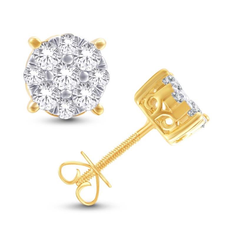 14 Karat Yellow Gold 0.47 Carat Diamonds Earrings-0128096-YG