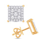 14 Karat Yellow Gold 1.06 Carat Diamonds Square Earrings-0128097-YG