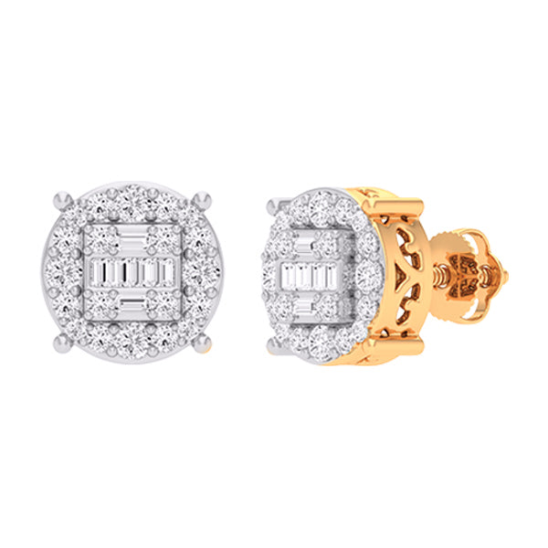 10 Karat Yellow Gold 0.42 Carat Diamonds Round Earrings-0129878-YG