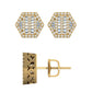 10 Karat Yellow Gold 0.60 Carat Diamonds Hexagon Earrings-0130004-YG